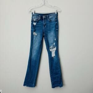 Flying Monkey Distressed Straight Leg Blue Jean Women’s Size 25